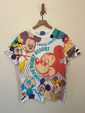 2023 Tokyo Disney Resort w Japanese Tags Retro Mickey and Minnie Pastel Shirt